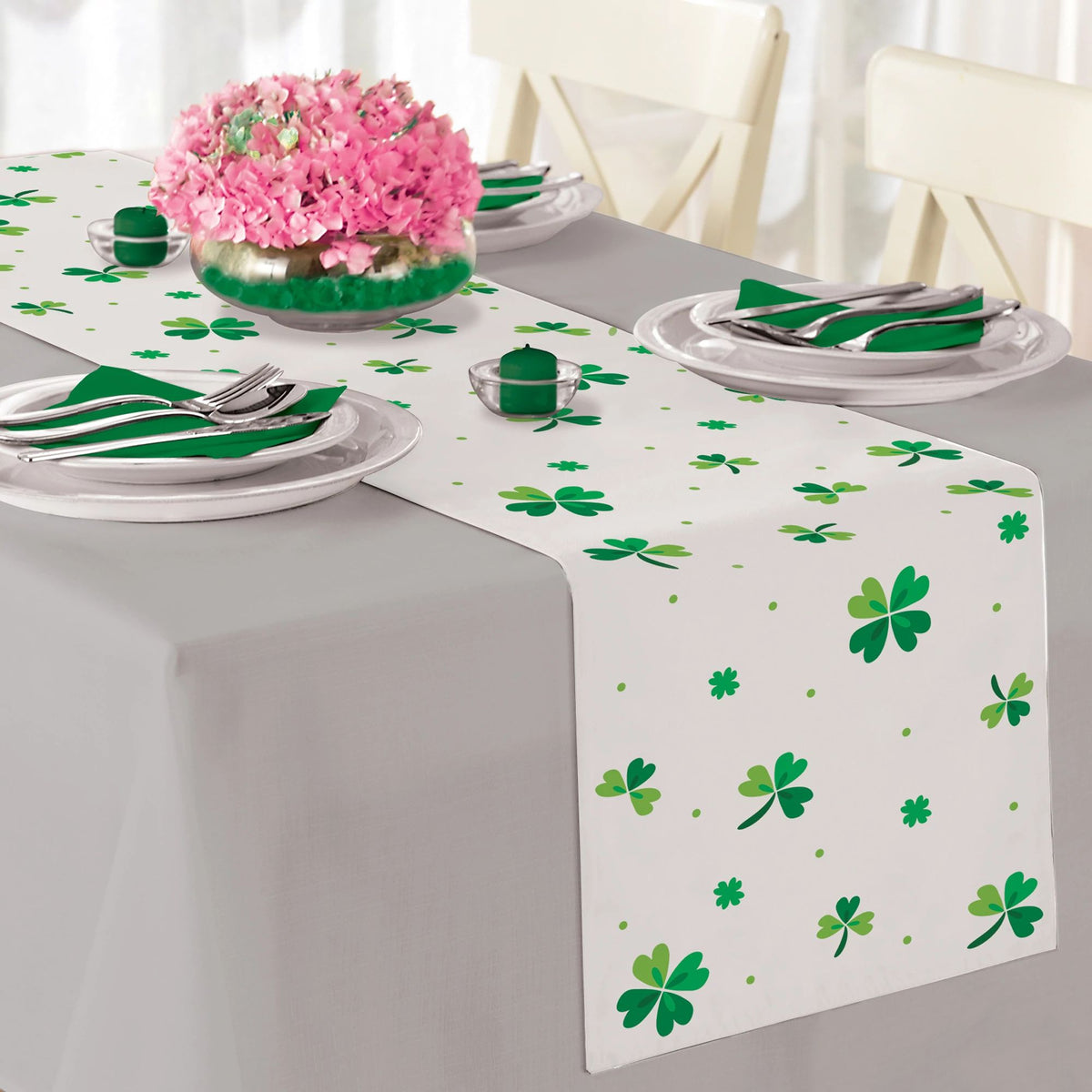 Shamrock Print Table Runner