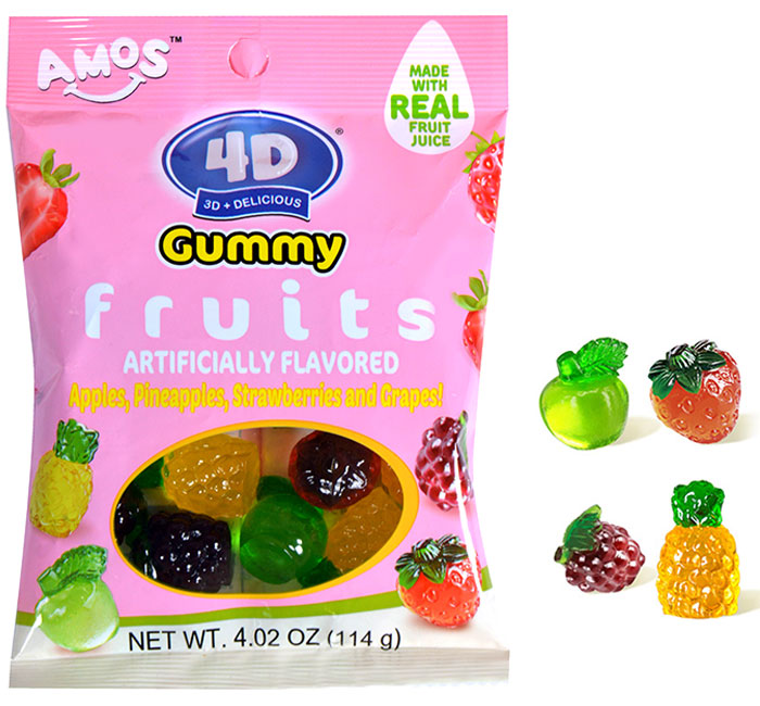 4D GUMMY FRUITS PEG BAG