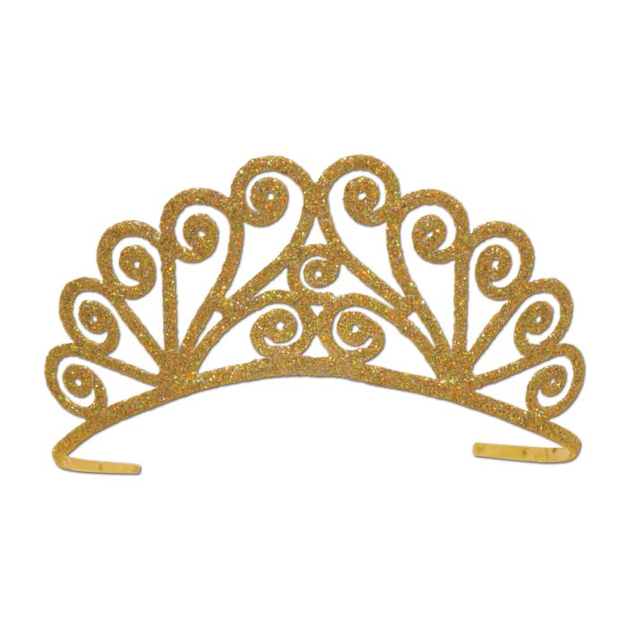 Glittered Metal-Gold Tiara