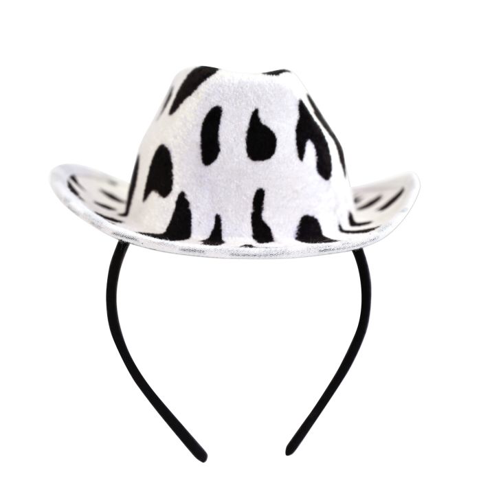 Cow Print Cowboy Hat Headband