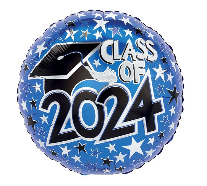 17&quot; CLASS OF 2024 BLUE FOIL BALLOON