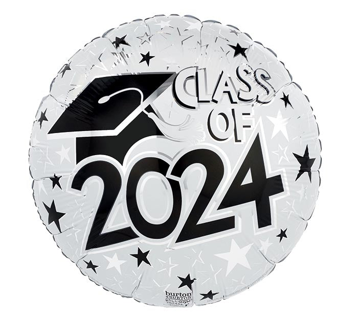 17&quot; CLASS OF 2024 WHITE FOIL BALLOON