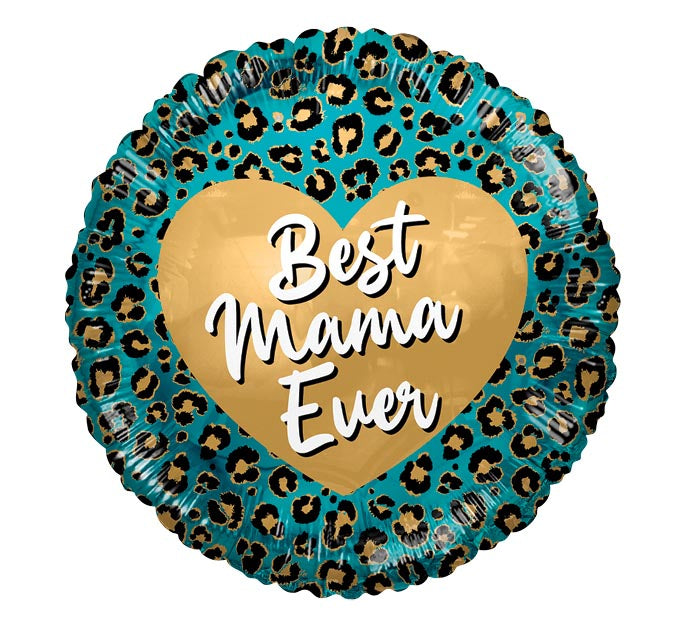 E001 17&quot; LEOPARD PRINT BEST MAMA EVER FOIL BALLOON