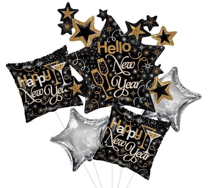 HAPPY NEW YEAR HELLO NEW YEAR BALLON BOUQUET