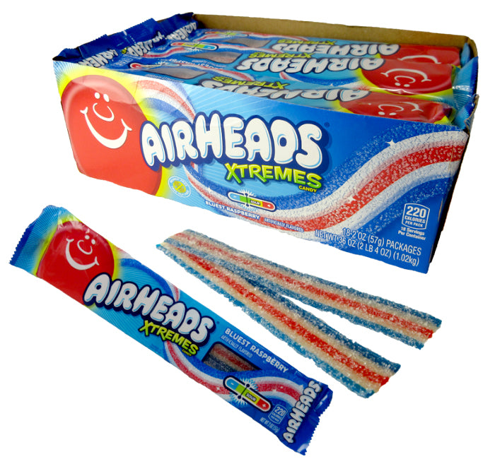 AIRHEADS XTREMES SOUR BELTS - BLUEST RASPBERRY