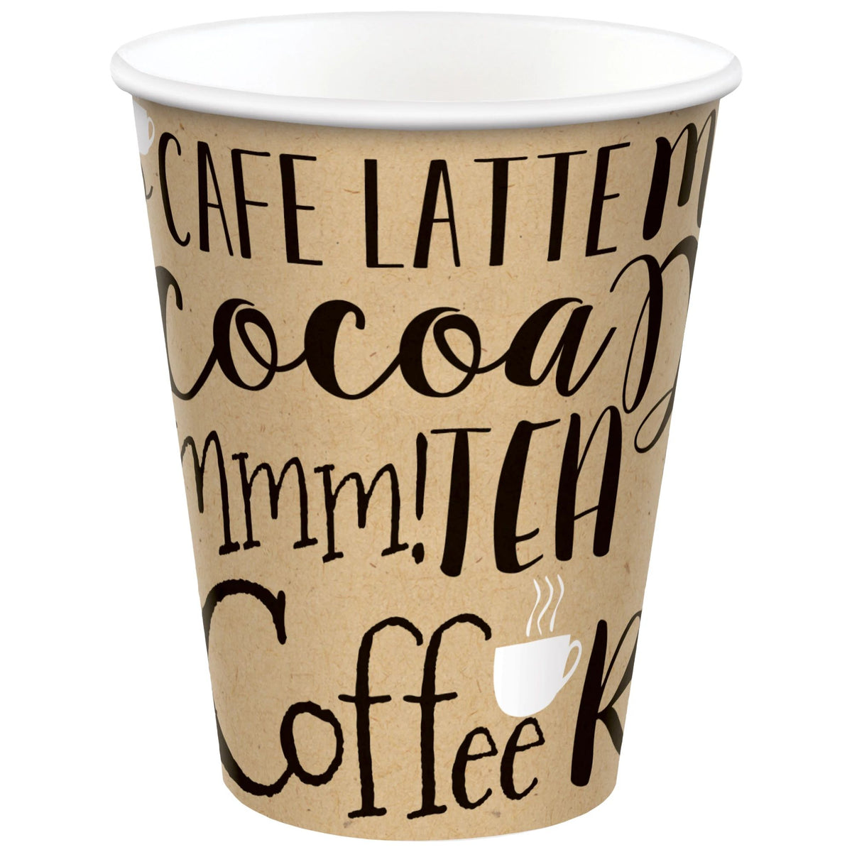 12 oz. Paper Cups, High Ct. - Kraft Coffee