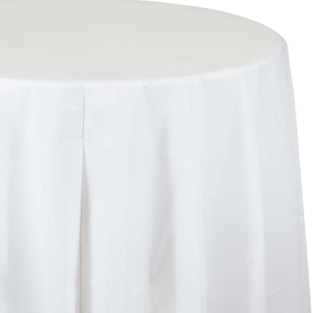 84&quot; White Octy Round Table cover