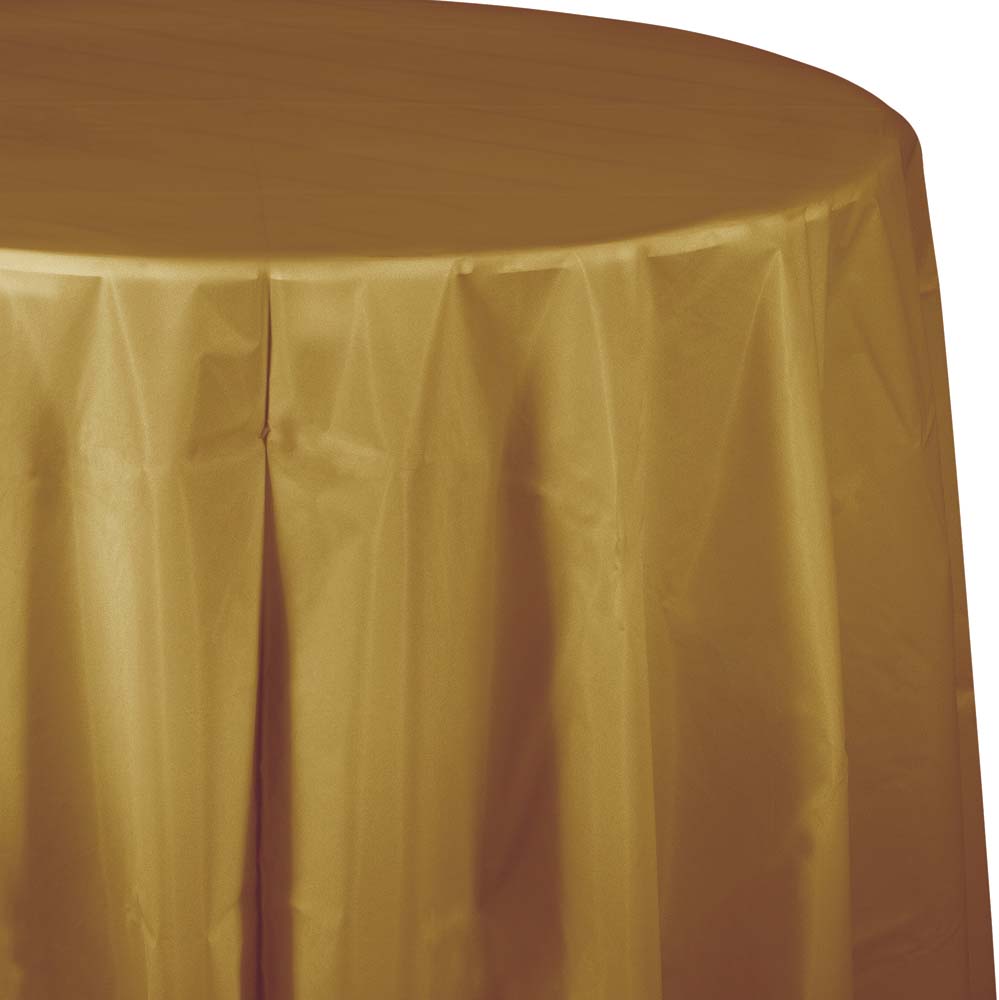 82&quot; Glittering Gold Table cover, Octy Round 