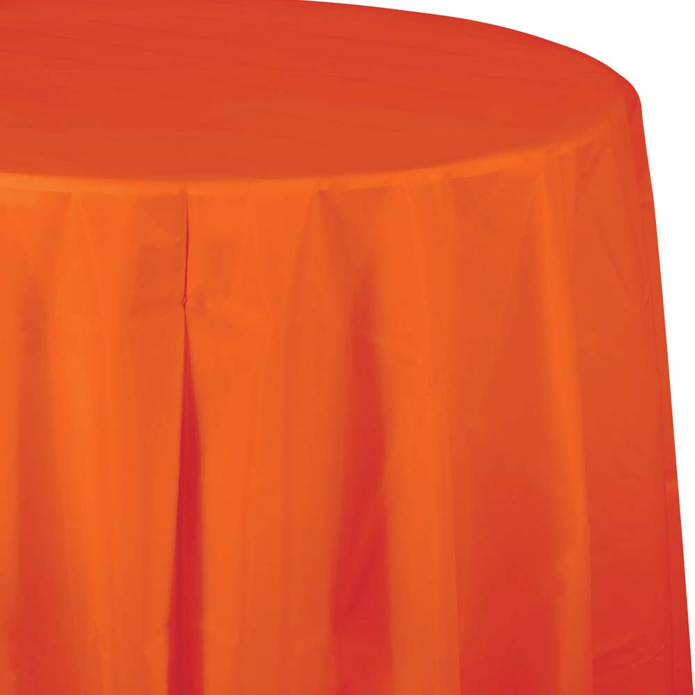 82&quot; Sunkissed Orange Tablecover, Octy Round