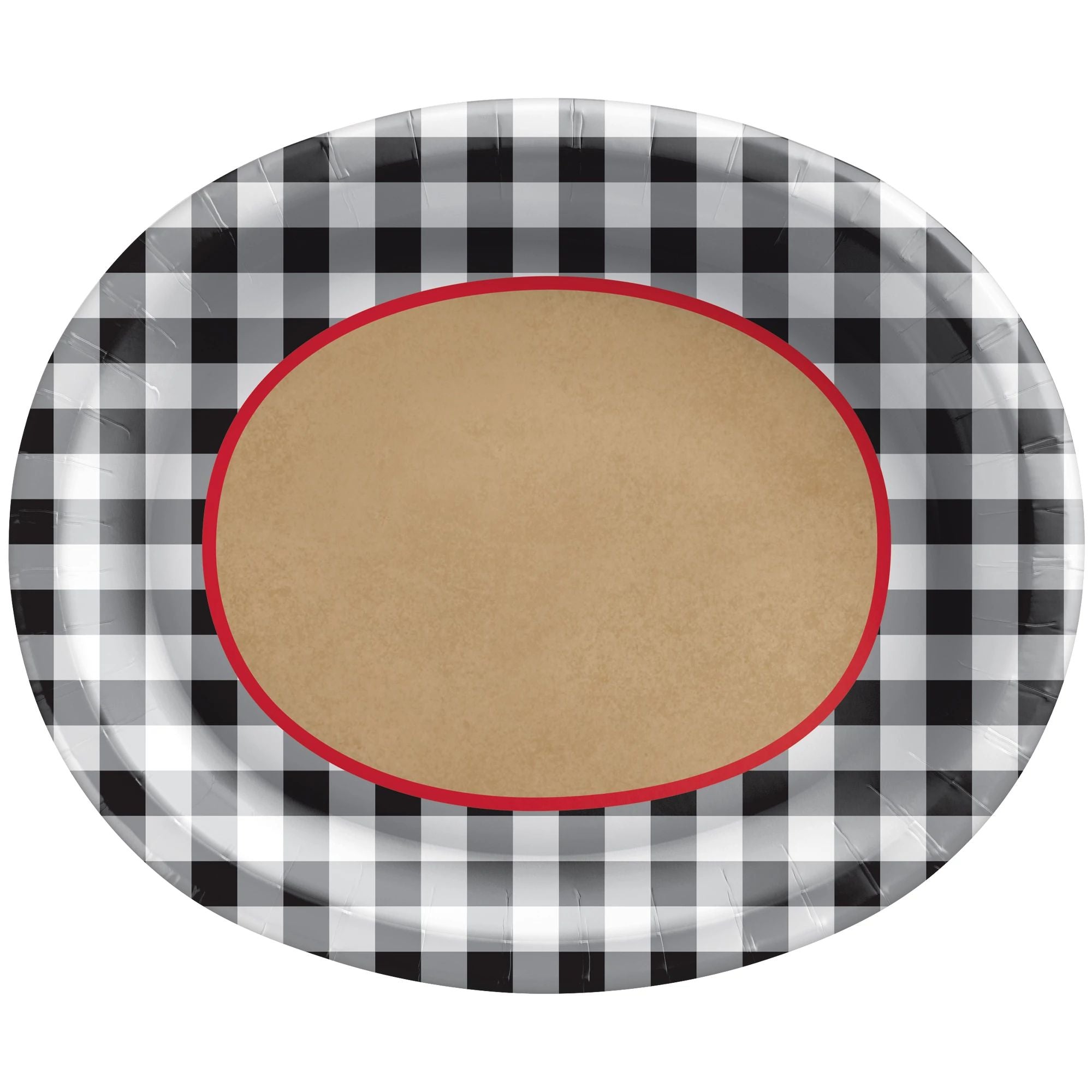 Black Gingham 12" Oval Papers