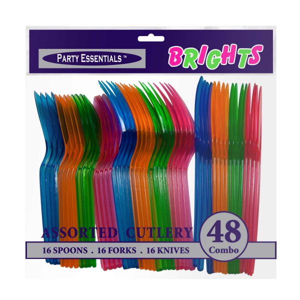 ASSORTED NEON CUTLERY 16 SETS PER PACK