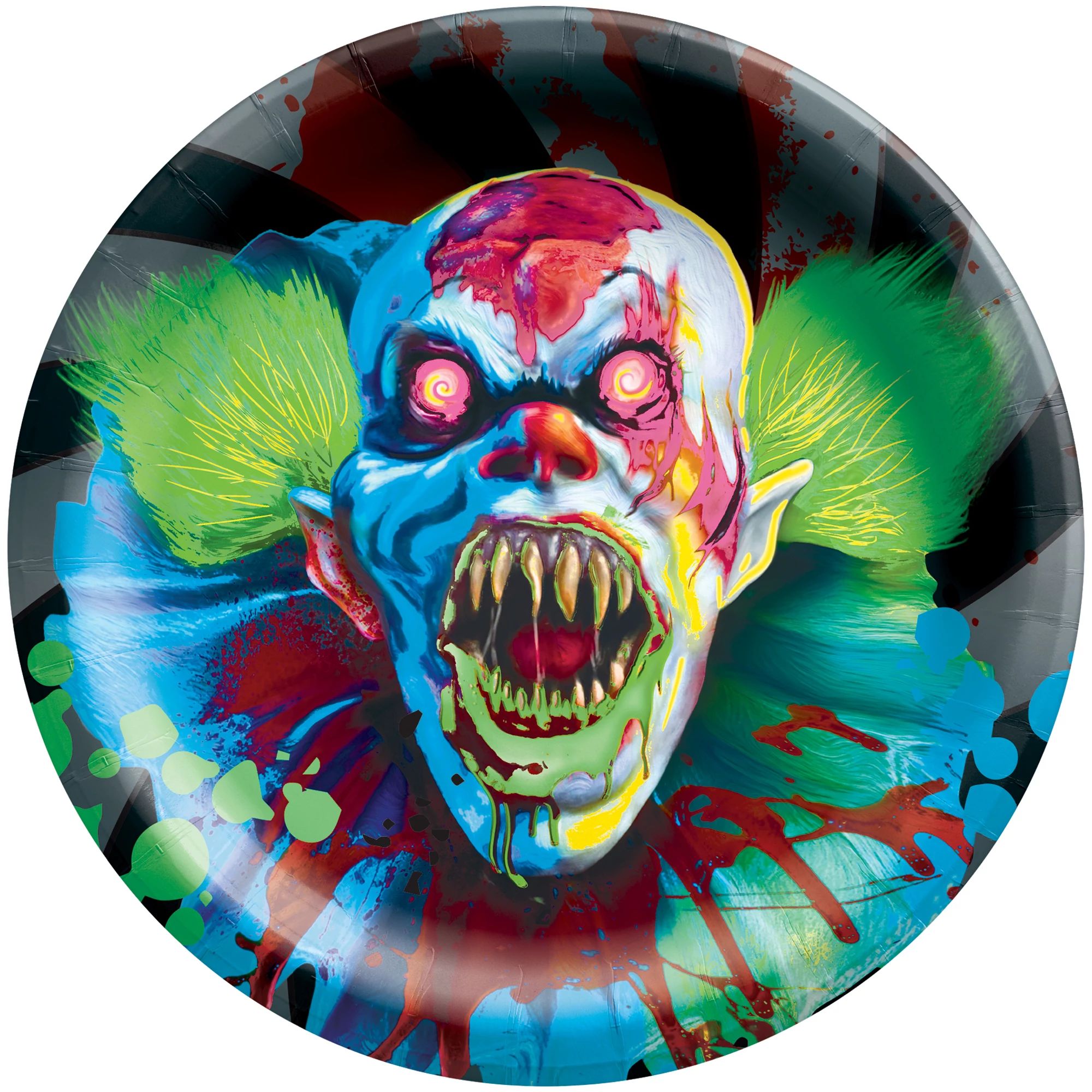 Creepy Carnival Blacklight 6 3/4" Round Plates