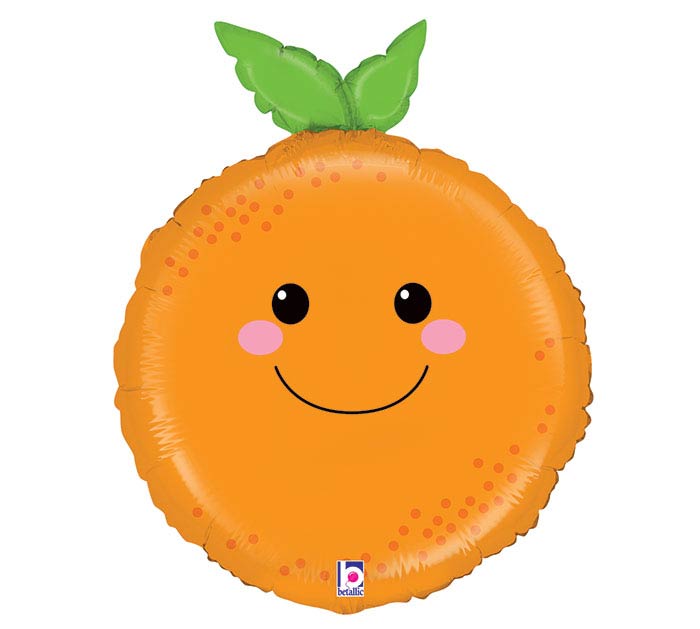 C005 21&quot; PRODUCE PAL ORANGE SHAPED BALLOON