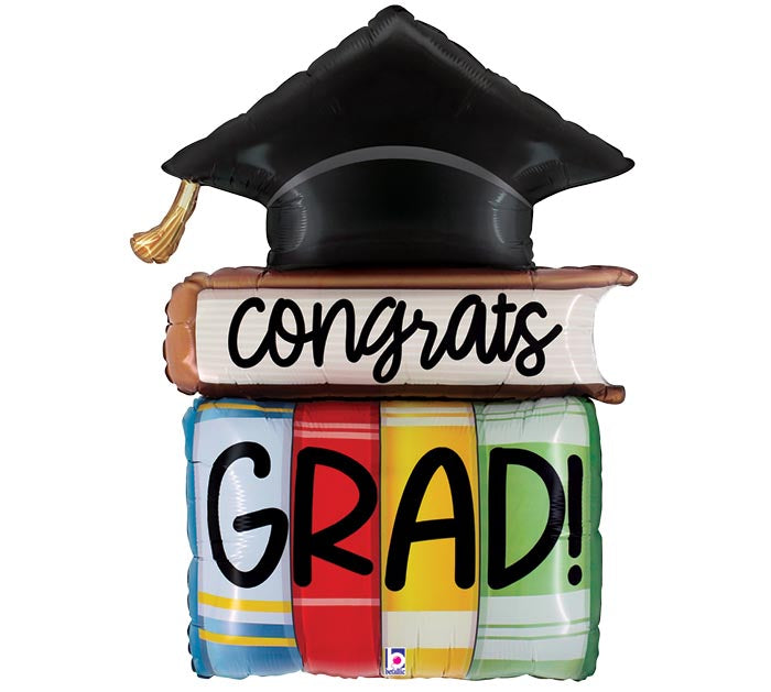 32&quot; CONGRATS GRAD BOOKS SHAPE FOIL BALLOON