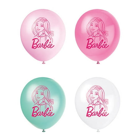 Barbie Printed Latex Balloons, 12 Inches, 8 Count