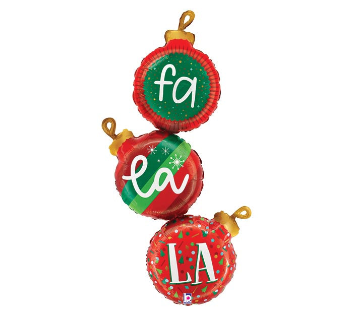 43&quot;PKG FA LA LA ORNAMENTS SHAPE BALLOON