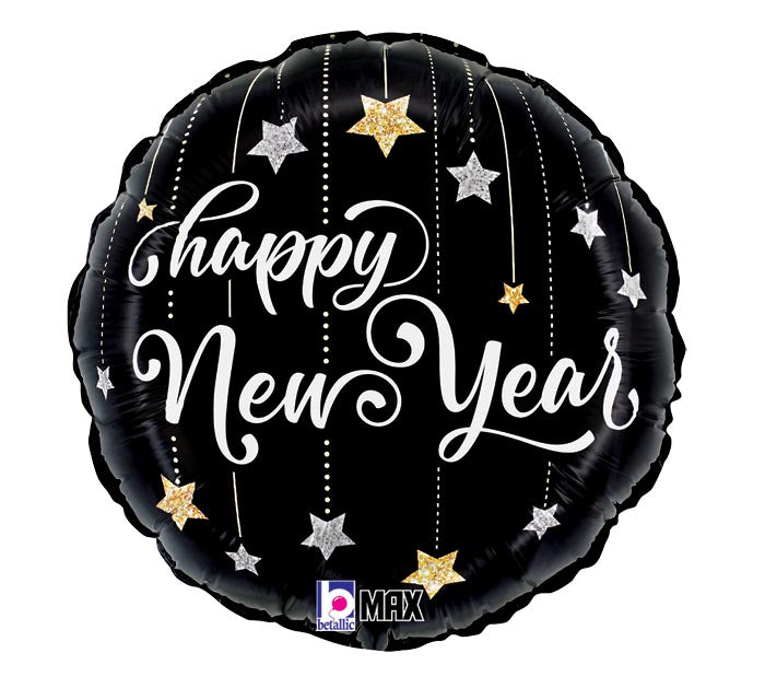 18" NEW YEAR SPARKLING STARS FOIL BALLOON