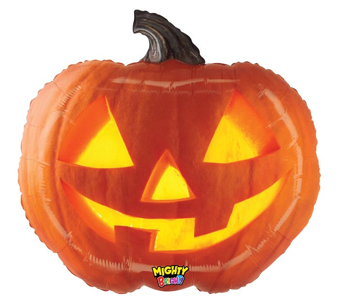 21&quot; MIGHTY BRIGHT JACK-O-LANTERN SHAPED FOIL BALLOON