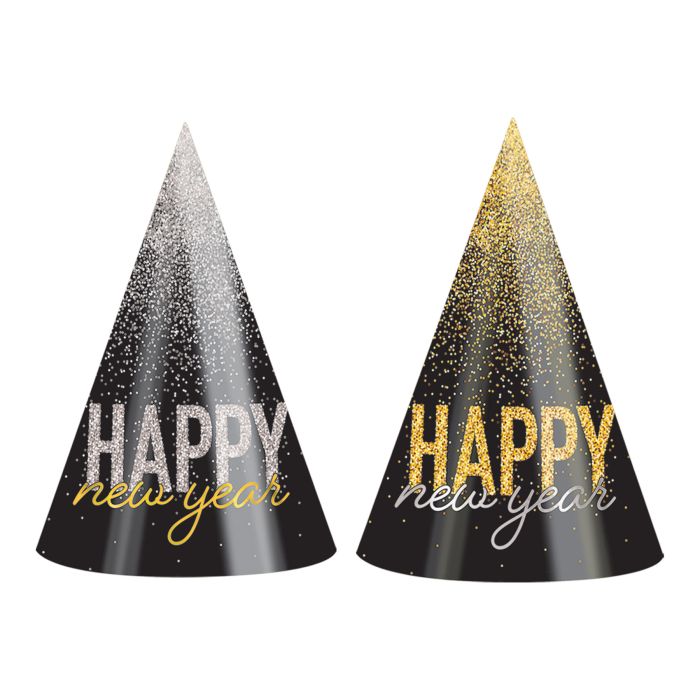 Silver &amp; Gold Midnight Burst Cone Hats