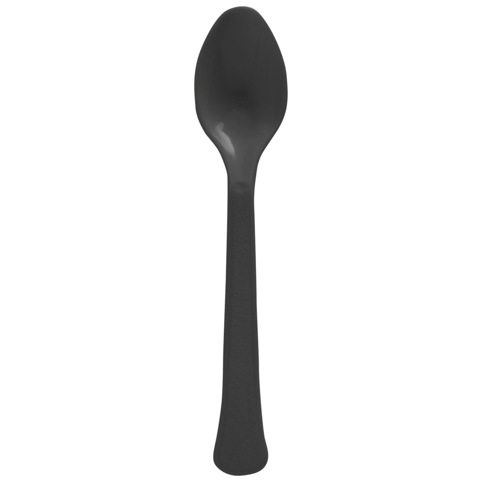 Reusable Plastic Spoons, Mid Ct. - Jet Black - 20 Count