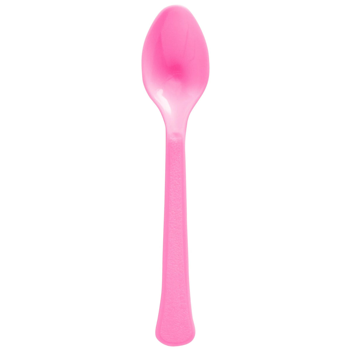 Reusable Plastic Spoons, Mid Ct. - Bright Pink - 20 Count