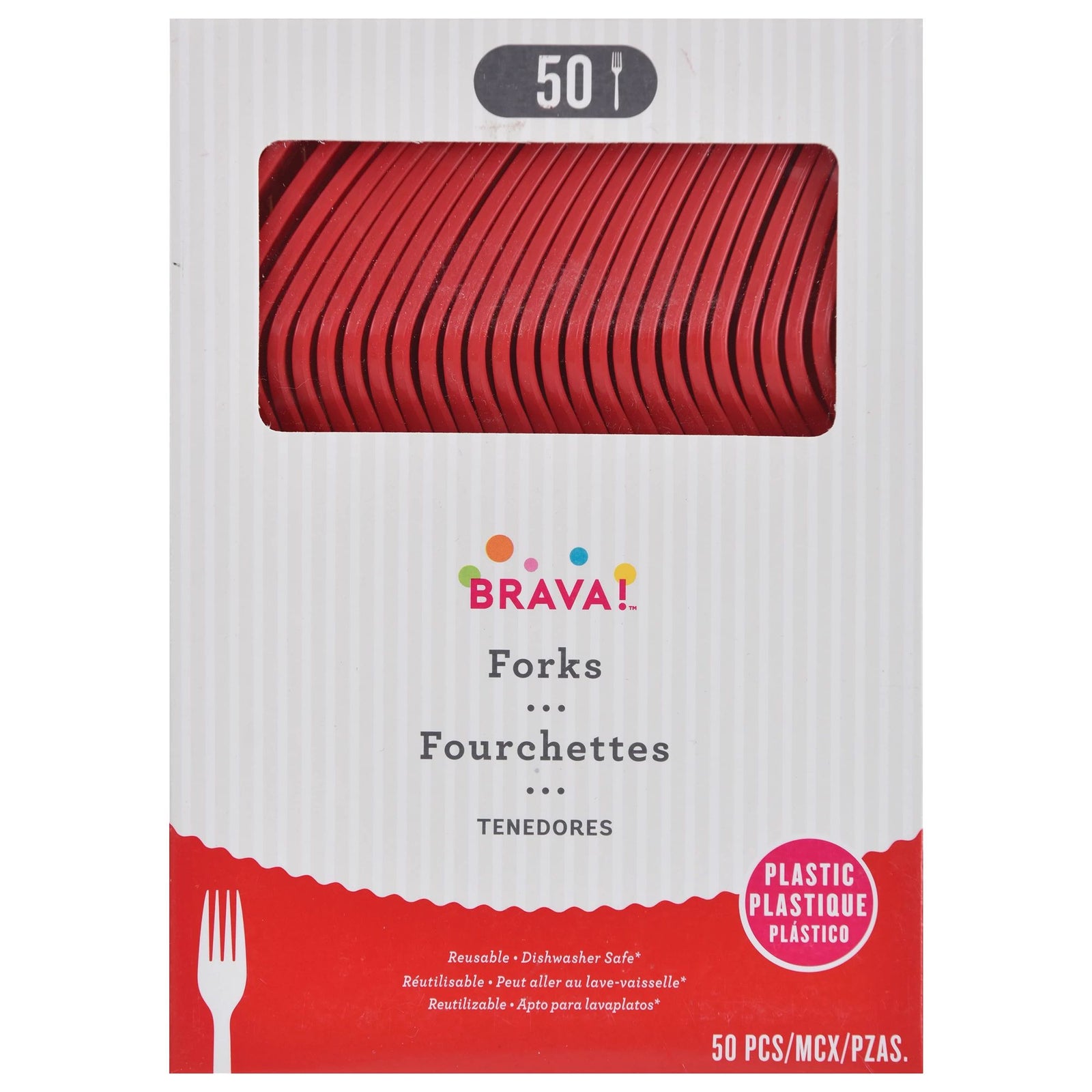 Reusable Plastic Forks, High Ct. - Apple Red