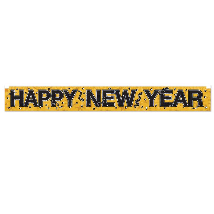 Metallic Happy New Year Fringe Banner