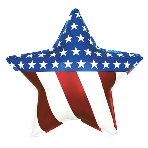 C004 31" PATRIOTIC STAR FOIL BALLOON