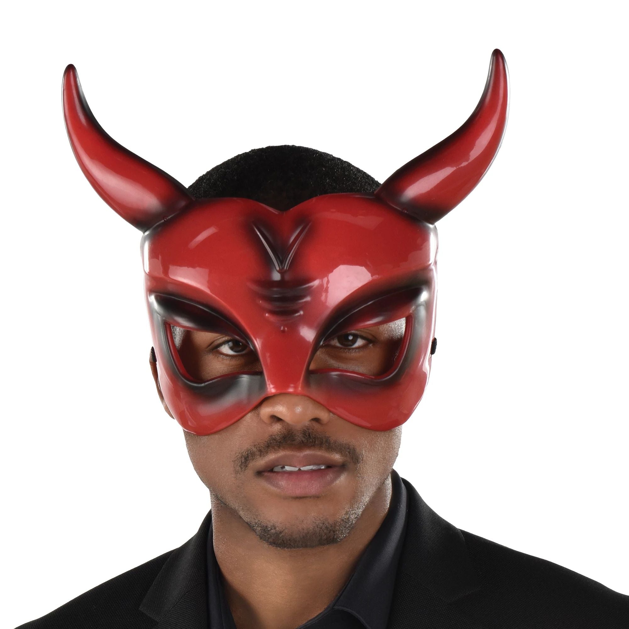 Men's Mask- Black/Red Horned Devil