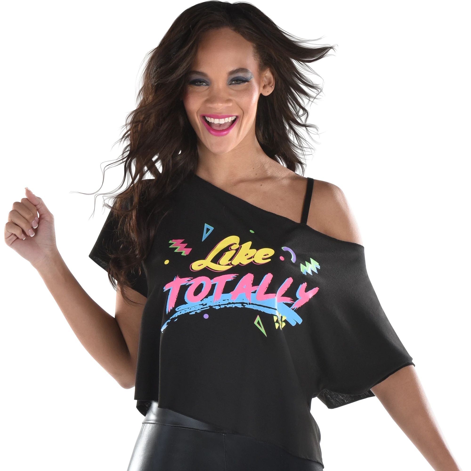 Off The Shoulder Crop Graphic Tee- Adult Standard