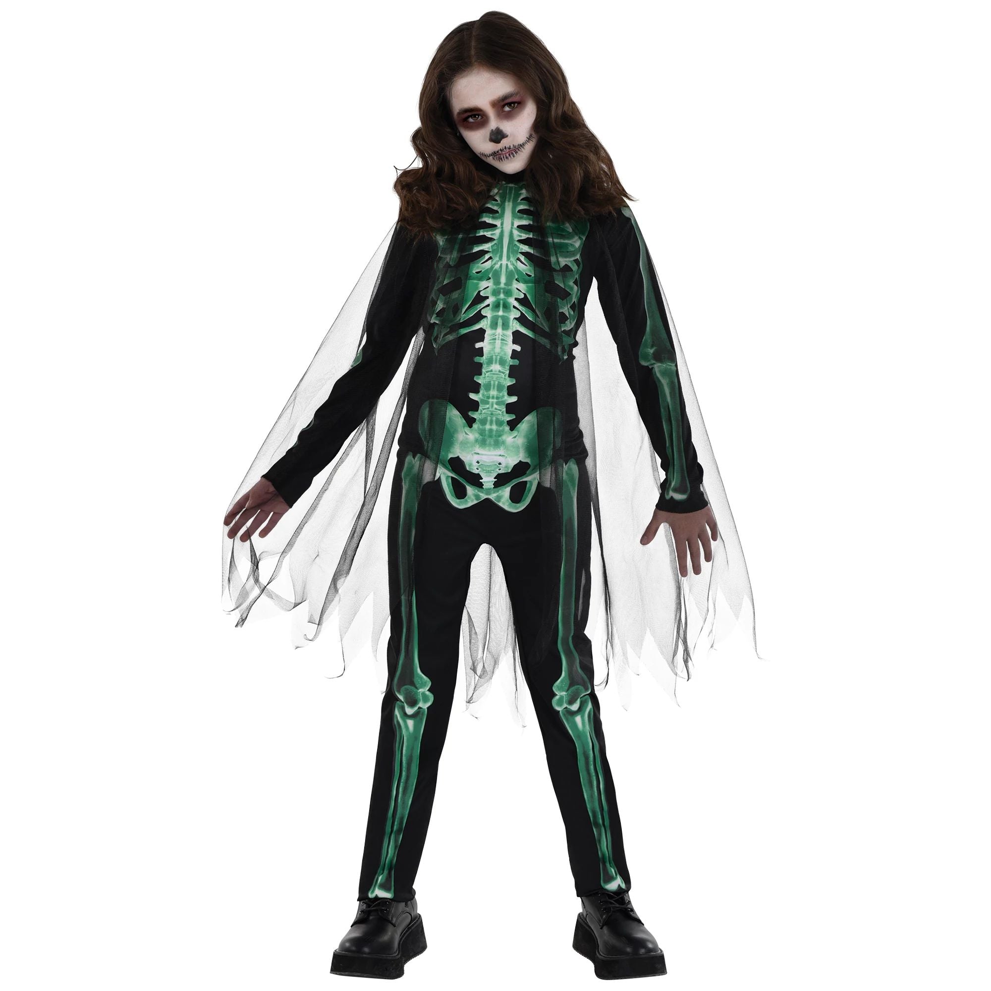 Glow in the Dark Reaper Costume for Kids; Child Small 4-6