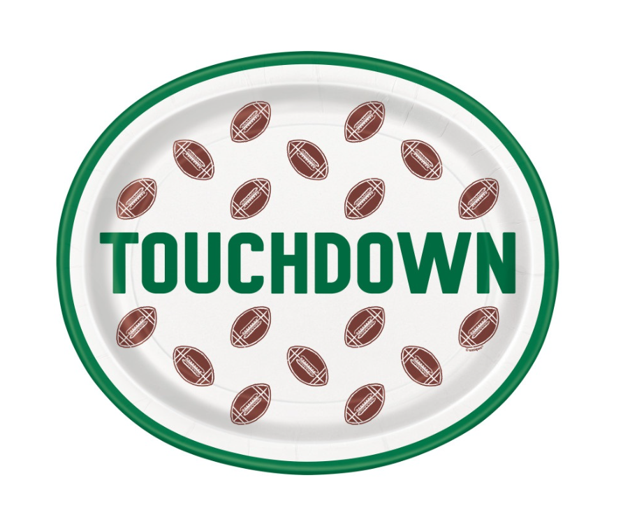 Football Toss &quot;Touchdown&quot; Oval Plates