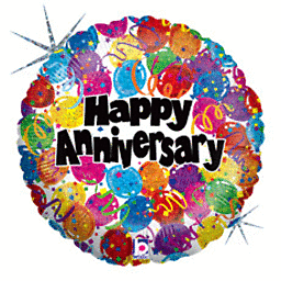 502A 18&quot; Party Anniversary Holographic Foil Balloon