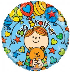 510A 18" BIG BROTHER STARS & HEARTS FOIL BALLOON