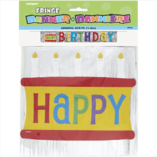 Foil Happy Birthday Fringe Banner