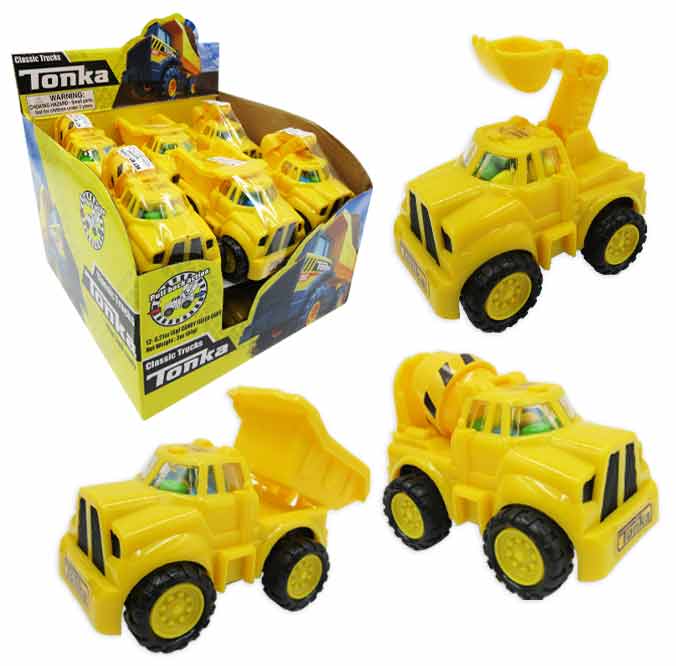 TONKA MIGHTY TRUCKS FILLED WITH CANDY IN DISPLAY