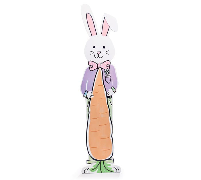 EASTER BUNNY HOLDING CARROT PORCH SIGN