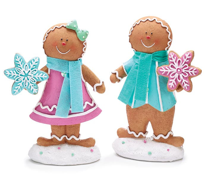 PASTEL GINGERBREAD COUPLE FIGURINE