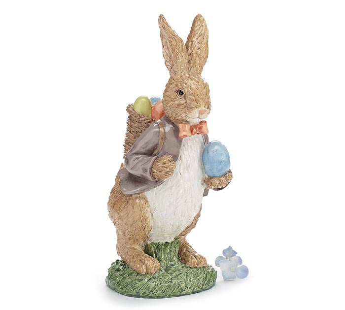 MEDIUM DRESSED RABBIT RESIN FIGURINE