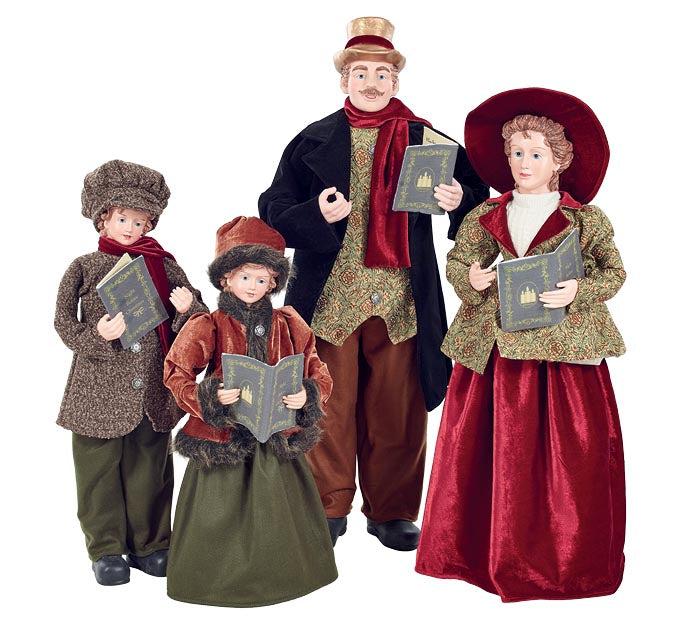 LARGE STANDING HOLIDAY CAROLER FAMILY