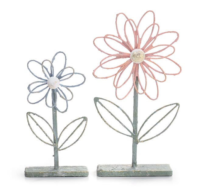 RUSTIC METAL FLOWER SET