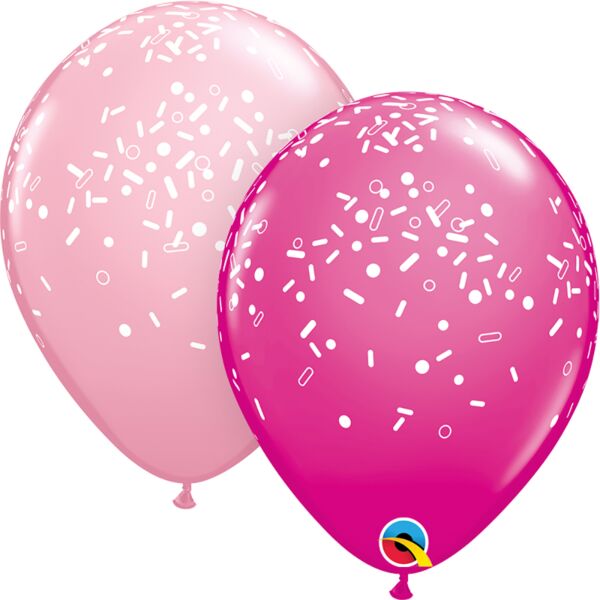 Sprinkles & Dots Pink Assortment Latex Balloon 1ct, 11"