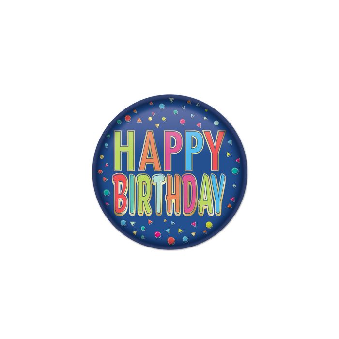 Happy Birthday Button - Multi-Color