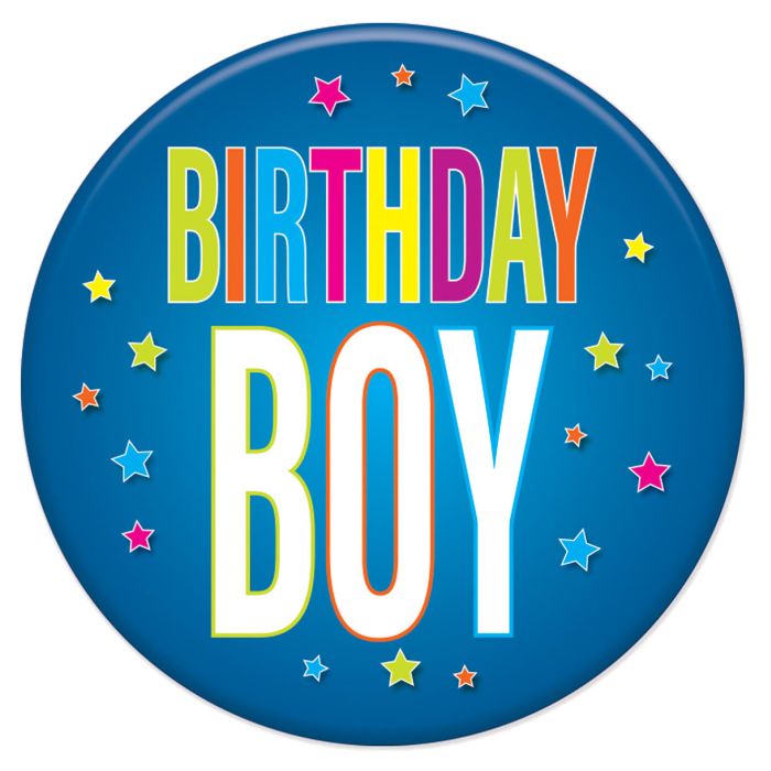 Birthday Boy Button - Multi-Color