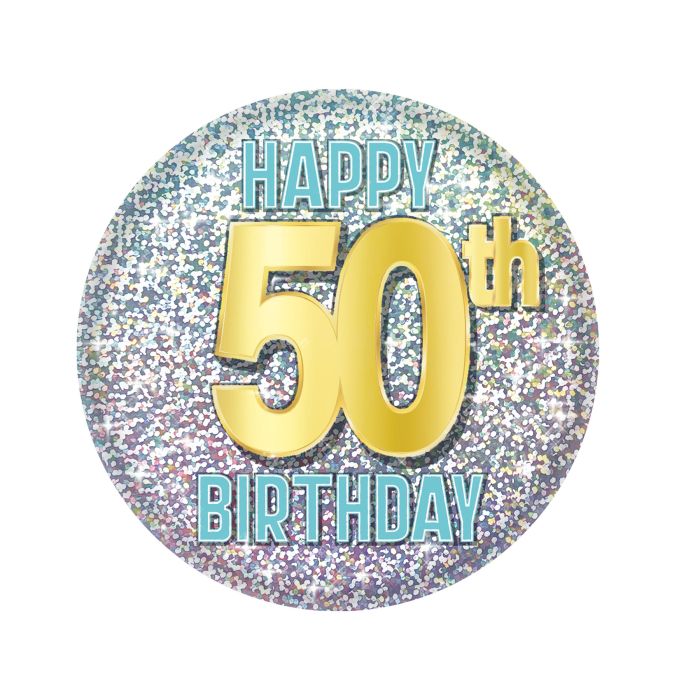 Happy 50th Birthday Button