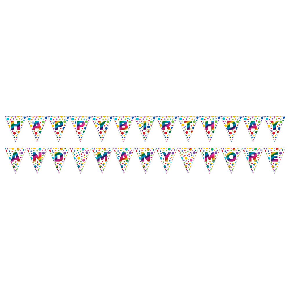 Rainbow Foil 2-Sided Pennant Banner