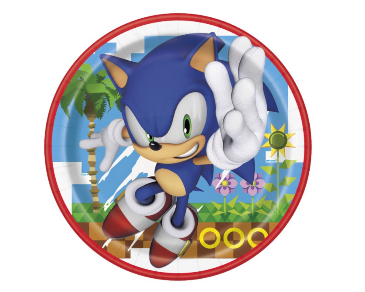 Sonic the Hedgehog Round 9&quot; Dinner Plates  8ct