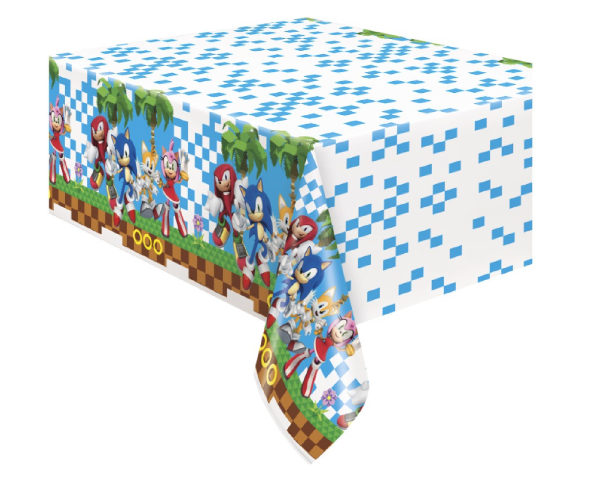 Sonic the Hedgehog Rectangular Plastic Table Cover  54" x 84" - Short Fold