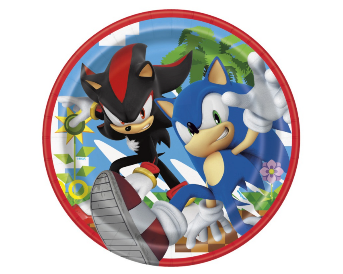 Sonic the Hedgehog Round 7&quot; Dessert Plates  8ct