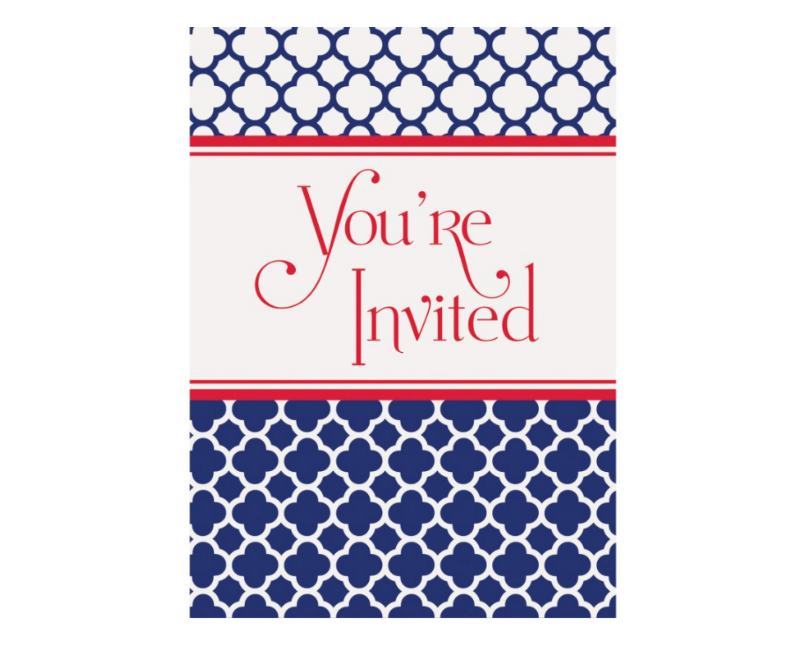 Hamptons Quatrefoil Invitations  8ct